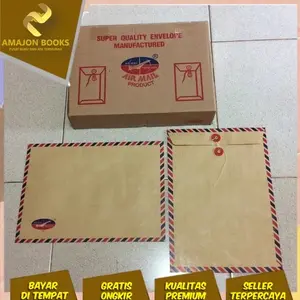 Amplop Coklat Folio Air Mail 310 Tali untuk Lamar Kerja (50 lembar ) + Bonus 1 pcs Pulpen hitam joyko