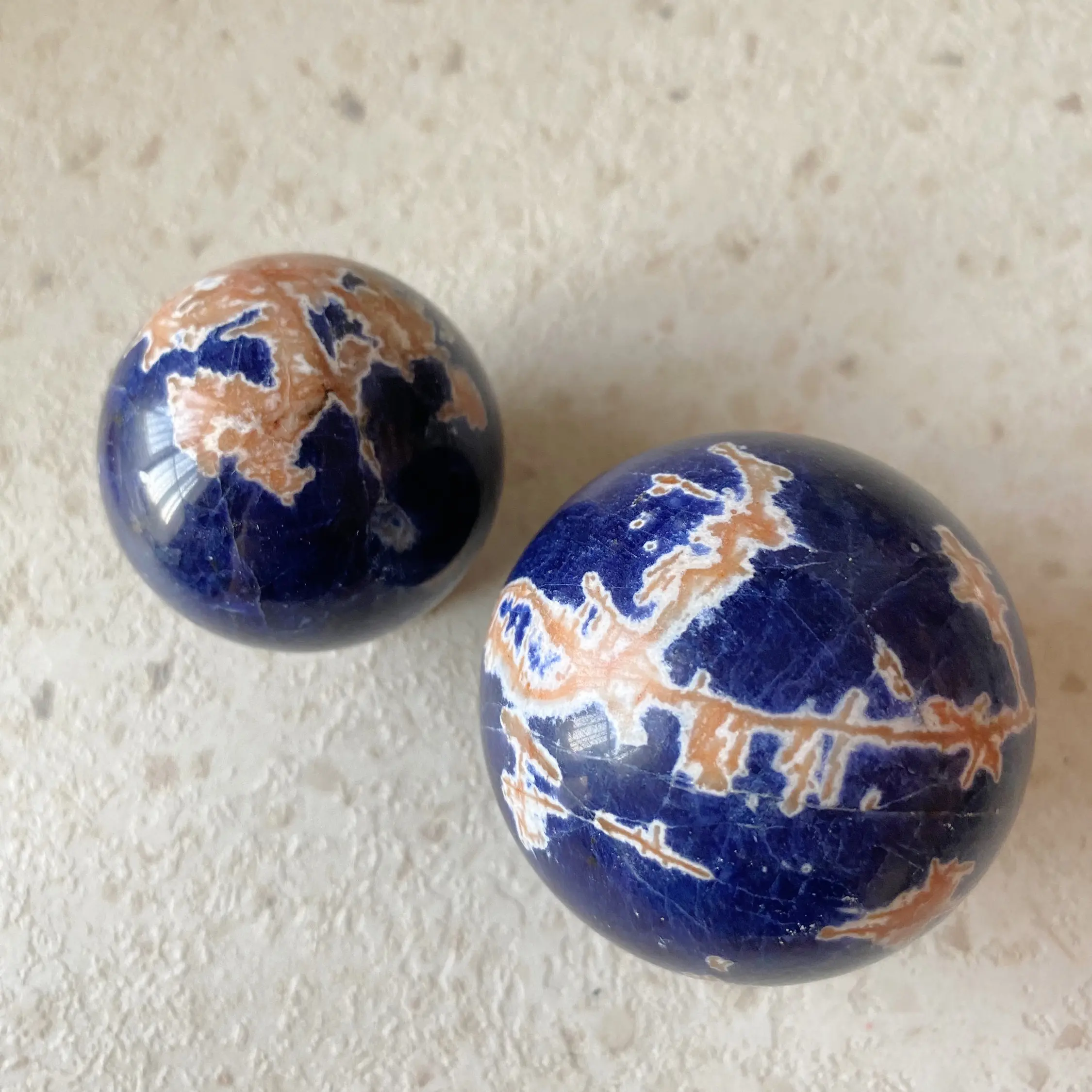 Sunset sodalite natural crystal sphere healing & decor