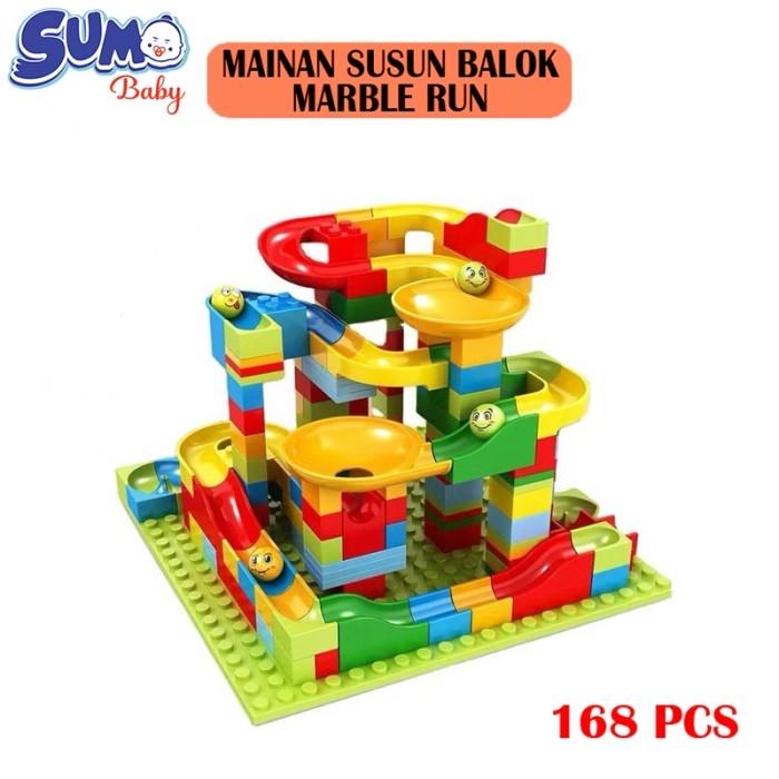Gambar Mainan Anak Balok Susun Block Brick Marble Race Run Kelereng 168 pcs dari Sumo Baby Kota Administrasi Jakarta Barat Tokopedia