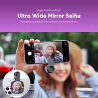 Gambar Mirror Clip Hp Kamera Belakang Cermin Kaca untuk Selfie dan Konten Model Jepit - 3in1 Hitam dari Unitech Shop_NEW Kota Administrasi Jakarta Utara 2 Tokopedia
