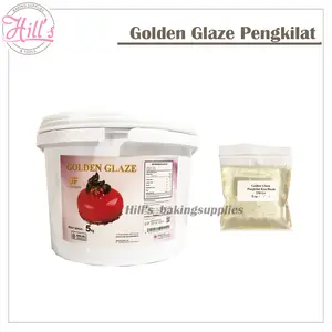 GOLDEN GLAZE 250 gr & 1 kg PENGKILAT KUE BUAH / PREMIUM CRYSTAL JELLY GLAZE MIRROR TOPPING ROYAL 250gr ( SEPERTI TIGERSON ROYAL JELLY )