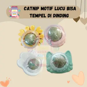 Catnip Kucing Motif Lucu Bisa Di tempel Di Dinding - Catnip Ball Rotating Mainan Snack Kucing