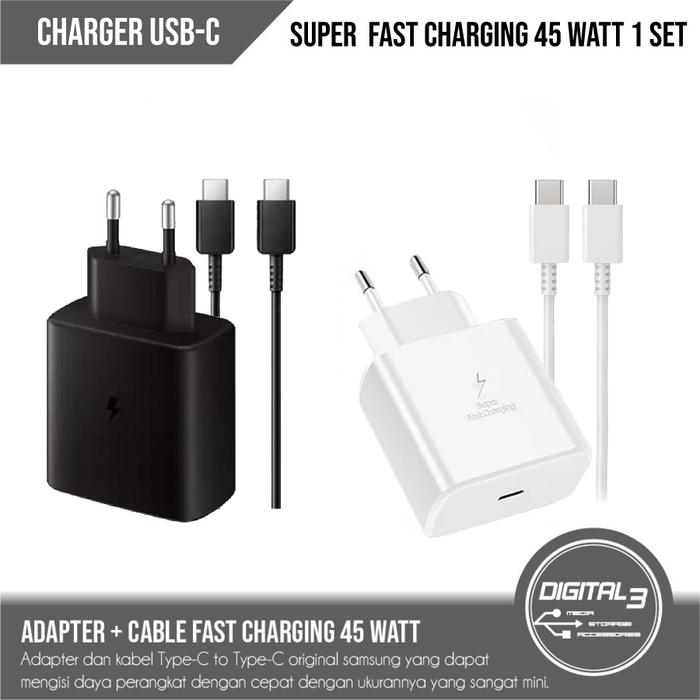 Gambar Samsung Note 20 S20 Ultra 45W Super Fast Charger + Type C Cable No Box dari Digital 3 Kota Denpasar Tokopedia