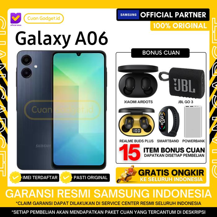 Gambar SAMSUNG GALAXY A06 4/128 SAMSUNG GALAXY A 06 4/64 GARANSI RESMI INDONESIA - 4/64 BLUE, TANPA BONUS dari Cuan Gadget.id Kota Bekasi Tokopedia