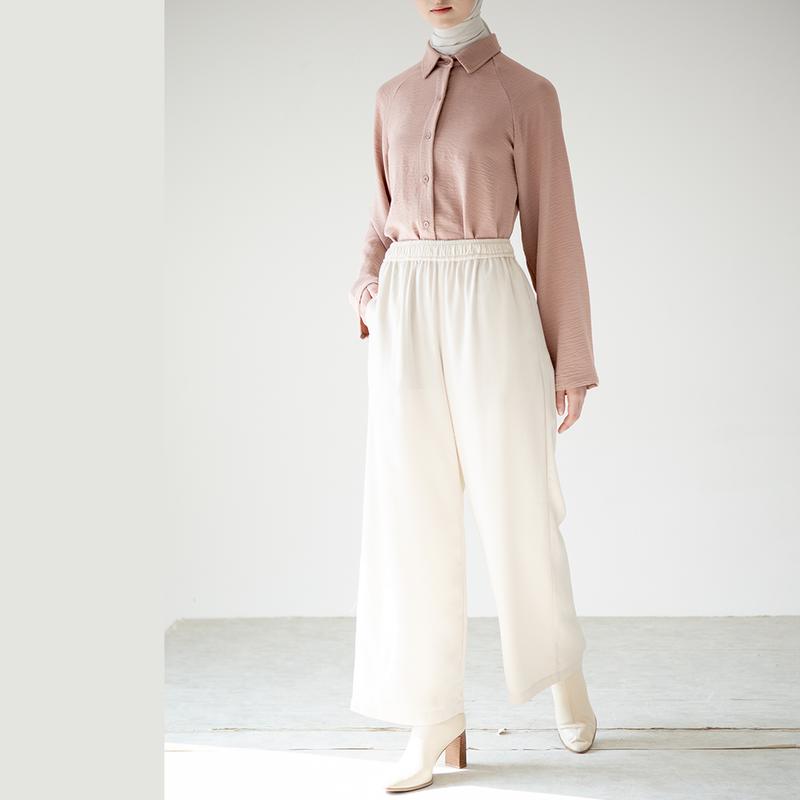 Astaka Aska Label - Celana panjang kulot wanita pinggang full karet 5