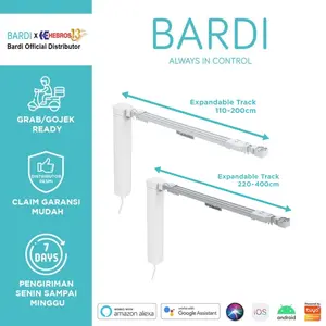 BARDI Smart Expandable Curtain Track and Motor Set Gorden Rel Otomatis