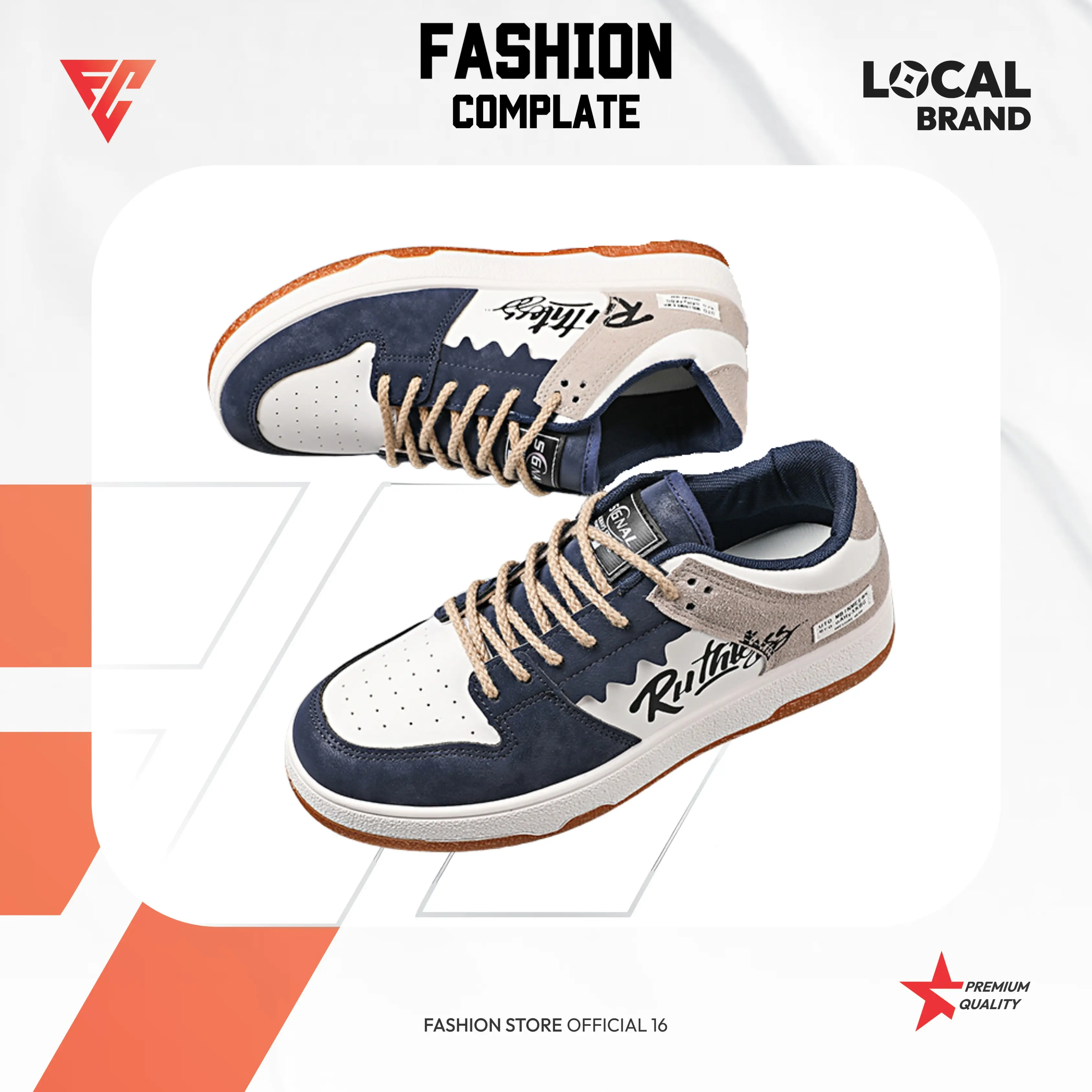 Sepatu Sneakers Running Pria Sport Jogging Import Premium Big Size