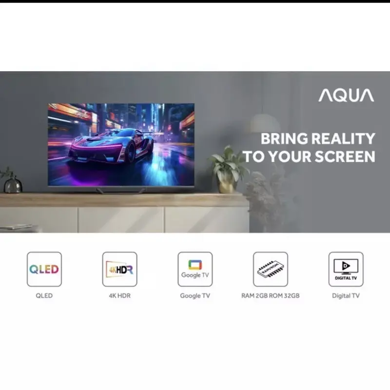 AQUA QLED 43 AQT43S80EUX || 43INCH AQT 43 S80EUX || 43S80 EUX 4K HDR Google TV 2