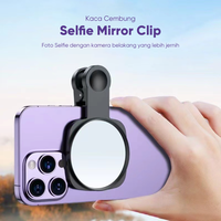 Gambar Mirror Clip Hp Kamera Belakang Cermin Kaca untuk Selfie dan Konten Model Jepit - 3in1 Hitam dari Unitech Shop_NEW Kota Administrasi Jakarta Utara 3 Tokopedia