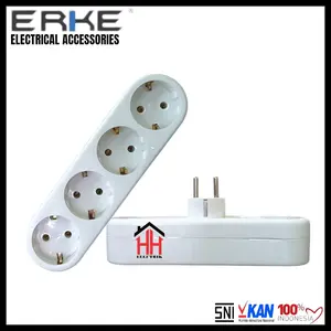 ERKE Steker Arde+ Stop kontak 4 Lubang Socket Extension