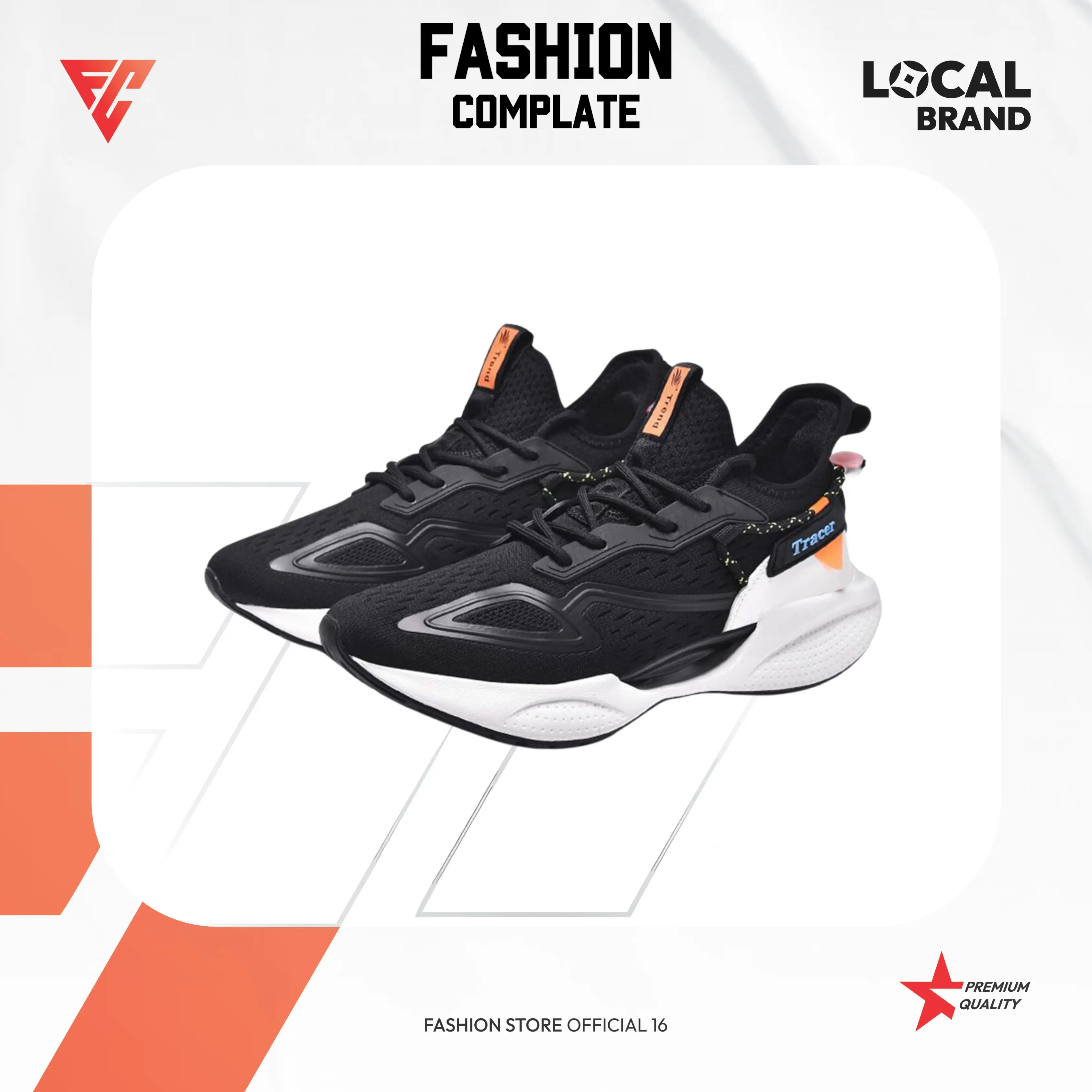 Sepatu Pria Sneakers Running Sports Kets D26 Outdoor Putih Size 44