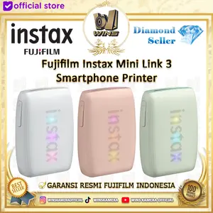 Fujifilm Instax Mini Link 3 Smartphone Printer | Fuji Instant Printer Polaroid HP Portable - Garansi Resmi