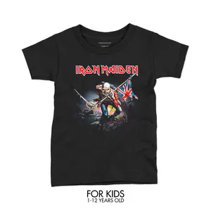 Kaos Band Anak Perempuan Dan Laki Laki Tema Band Iron Maiden Kualitas Distro Fashion