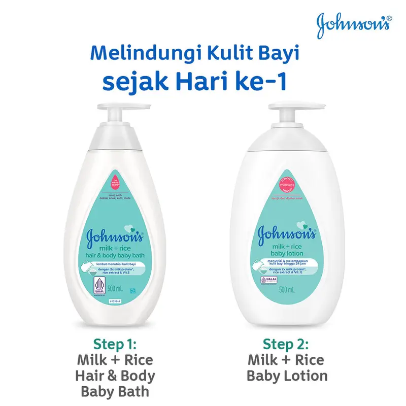 Johnson's Hair & Body Baby Bath | Sabun Mandi Bayi 2 in 1 500ml (Pump) 1