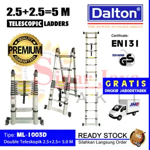Tangga Lipat Teleskopik 5 Meter Double Telescopic Ladders Multipurpose