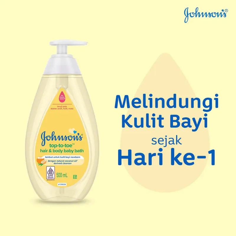 Johnson's Hair & Body Baby Bath | Sabun Mandi Bayi 2 in 1 500ml (Pump) 3
