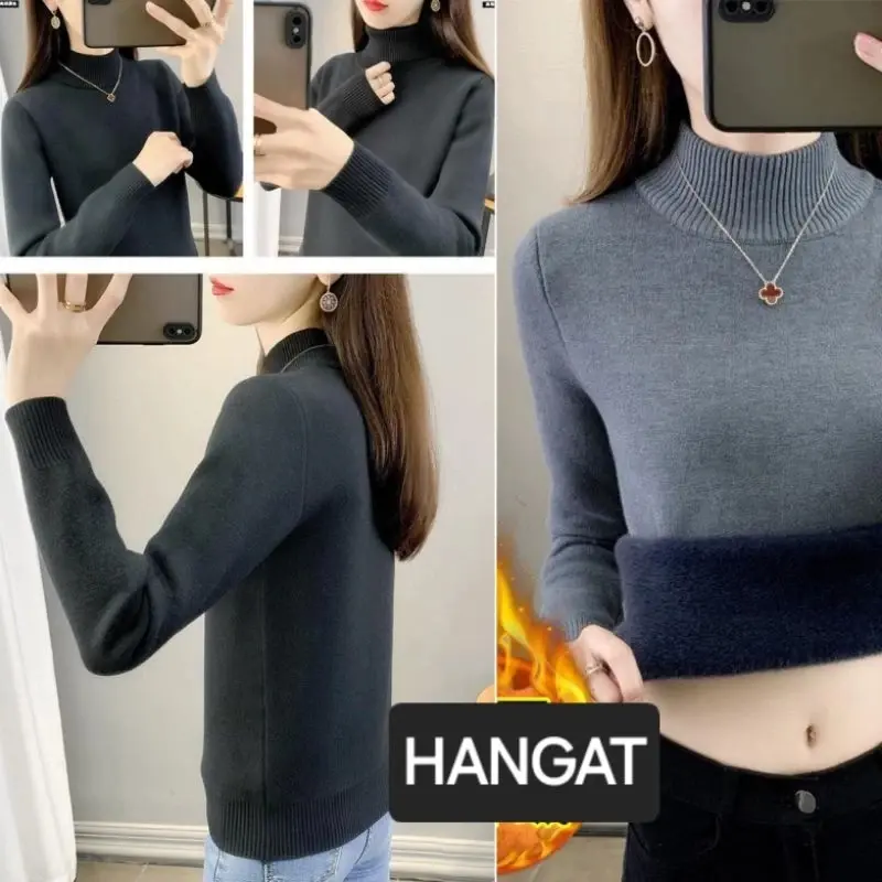 Long John Wanita / Pakaian Musim Dingin / Atasan Saja turtleneck 18 0