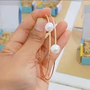 Gelang mutiara Lombok asli lapis emas anti karat - BANGLE - GELANG KERINCING - GELANG MUTIARA - GELANG AWET LAPIS EMAS