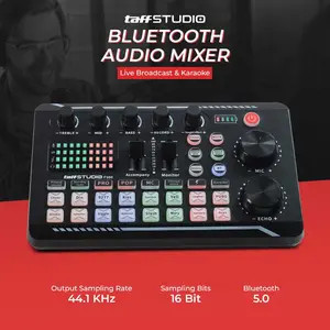 TaffStudio Sound Card Mixer Audio Pro Bluetooth Live Broadcast Karaoke - F998