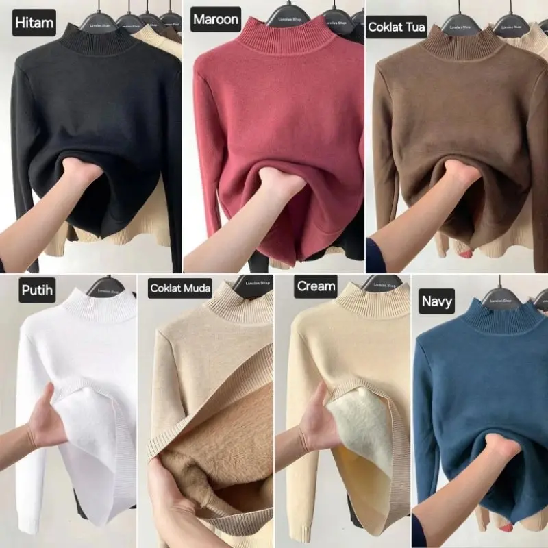 Long John Wanita / Pakaian Musim Dingin / Atasan Saja turtleneck 18 1