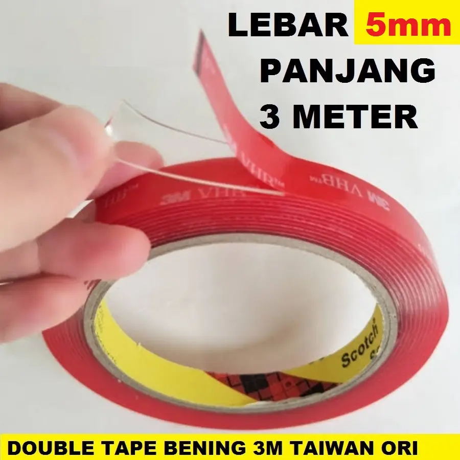 Double Tape 6mm 3M VHB Foam Bening Clear Transparant Acrylic 4.5M