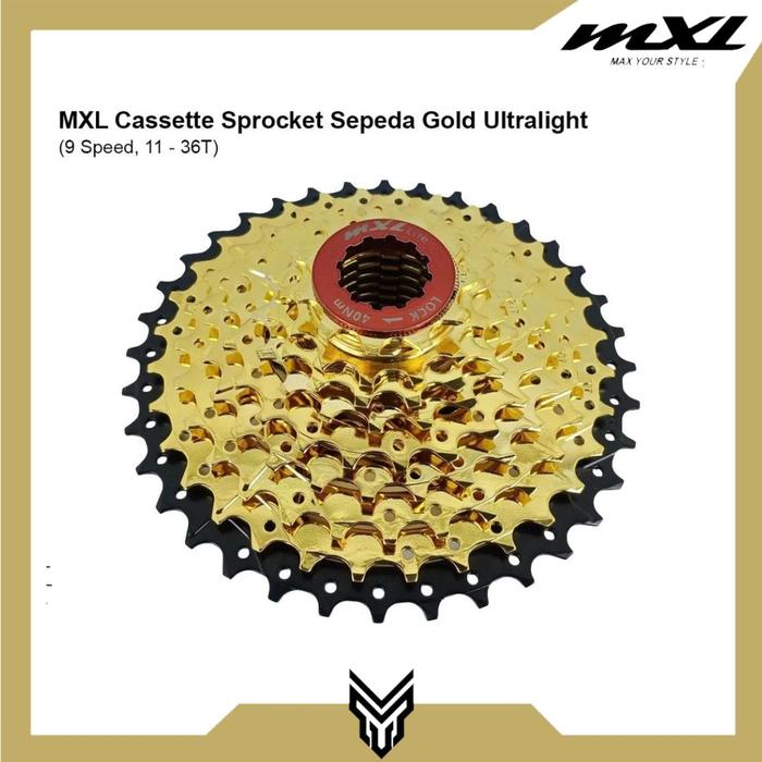 Gambar Cassette MXL Gold Ultralight 9 Speed 11-36T Sprocket Cassette Gear Sepeda dari MXL Sports Indonesia Kota Administrasi Jakarta Selatan Tokopedia