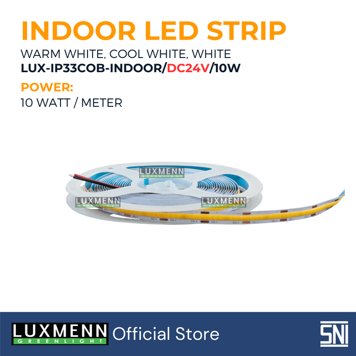 Gambar LUXMENN COB Led Strip Dotless IP33COB SMD Sillicone, DC24V, 10W/M, 10M/Roll - White, 10M dari Luxmenn Lighting LED Kota Administrasi Jakarta Utara Tokopedia