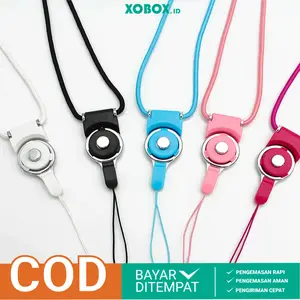 Kalung Tali 2in1 Gantungan HP gantung leher Nametag Flashdisk Name Tag Id Card Strap kartu idcard AH007