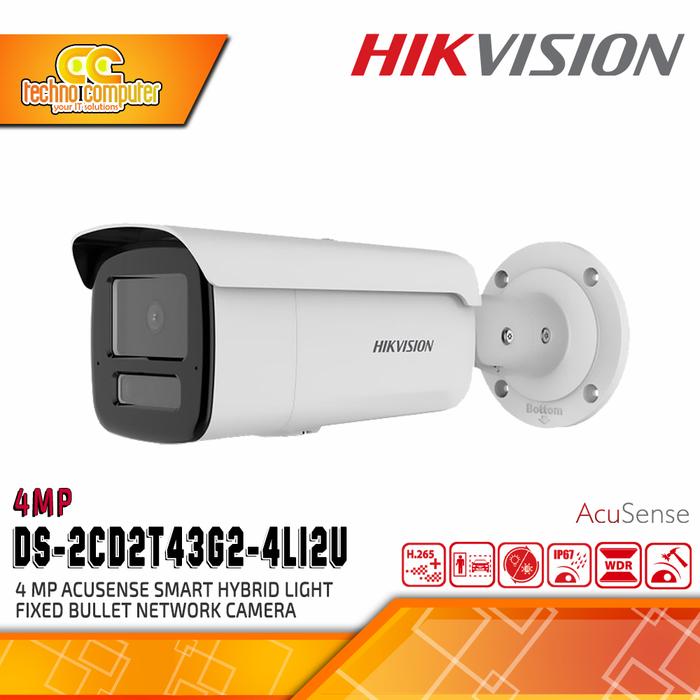 Gambar HIKVISION DS 2CD2T43G2 4LI2U 4MP (2.8mm) OUTDOOR Smart Hybrid Light Fixed Bullet Network Camera CCTV dari Techno Computer Bali Kota Denpasar Tokopedia