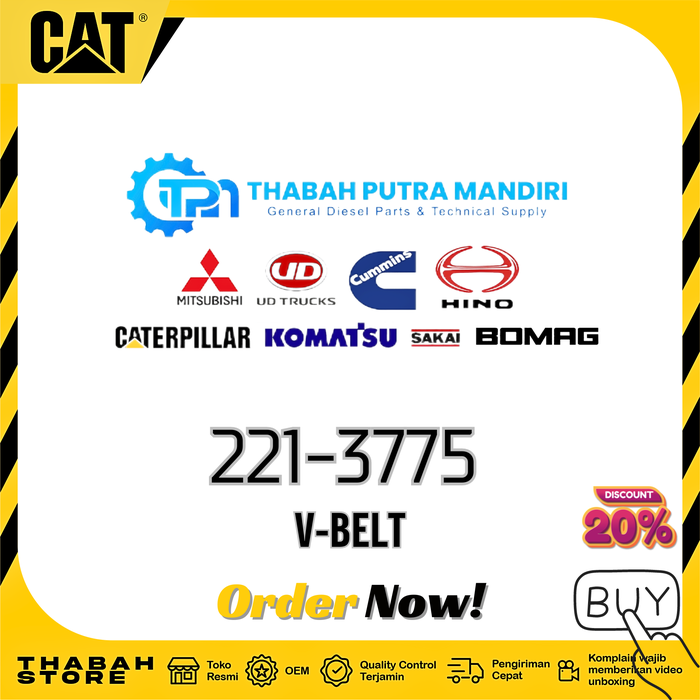 Jual 2213775/221-3775 : V-BELT CATERPILLAR PARTS - Jakarta Pusat ...