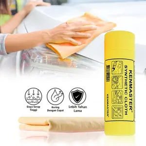 Kenmaster Plas Chamois Cloth Ukuran Besar 43x32cm & 66x43cm Kuning Super High Quality Lap Motor Mobil Tahan Lama & Serap Air Tinggi