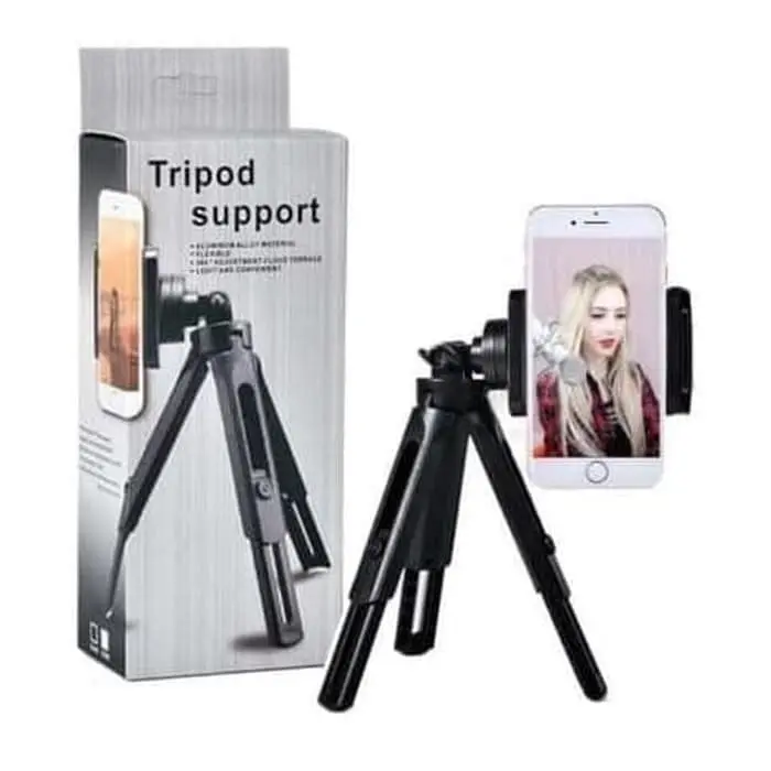 Tripod Support Mini Hp Kamera Phone Extendable 2 Tingkat + Holder U