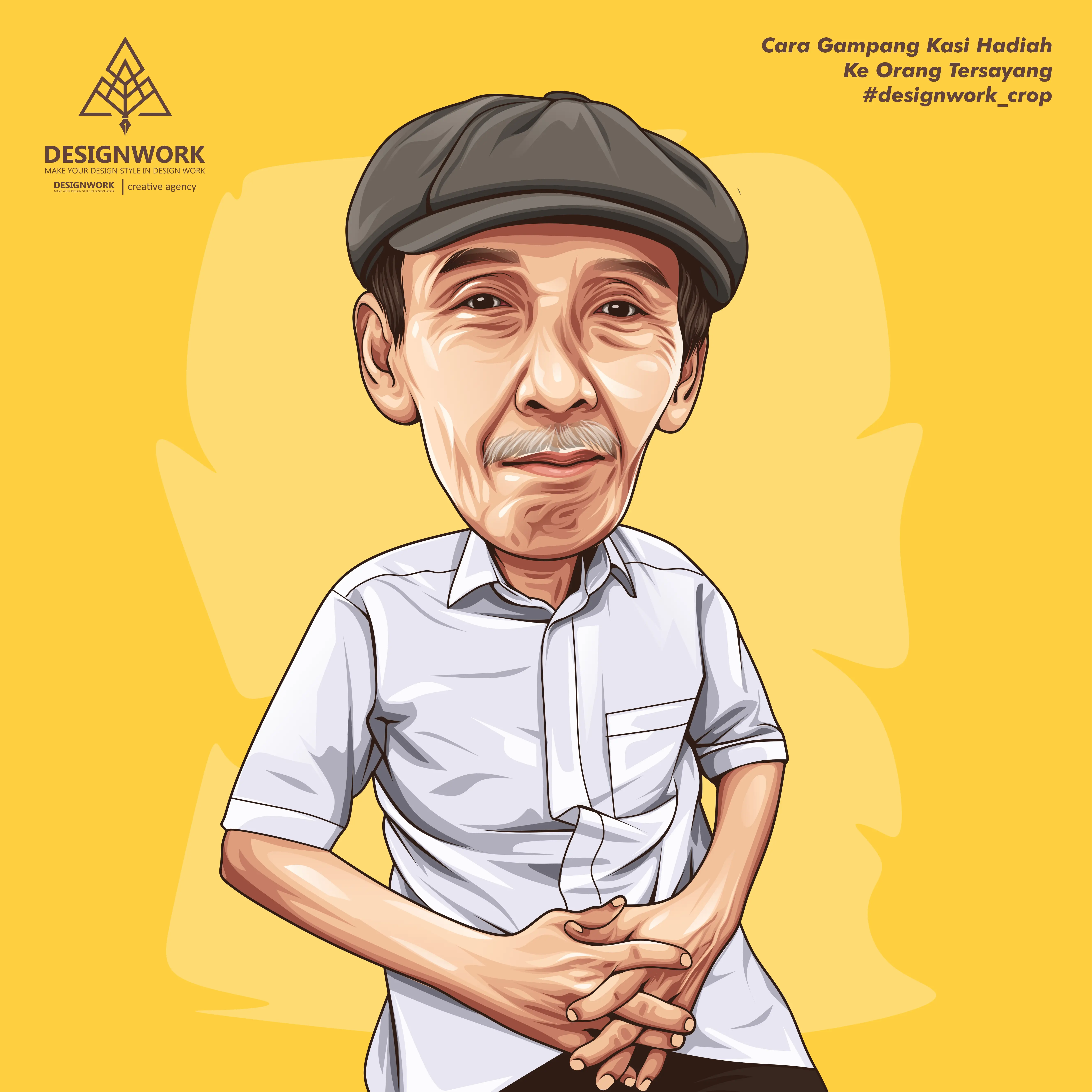 karikatur Lukisan Wajah Art Vector hadiah wisuda 1 wajah softfile only