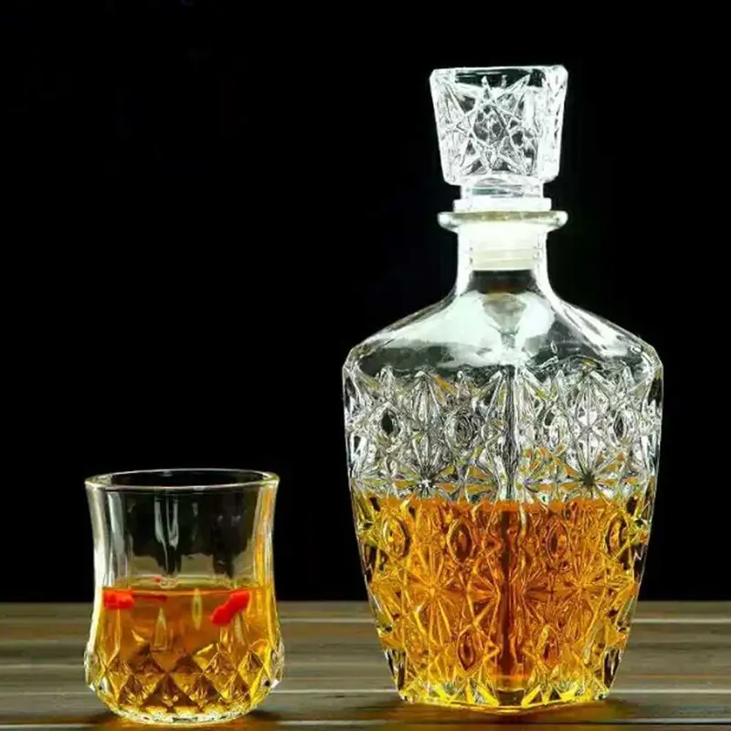 Pitcher Jug Minuman Decanter Glass Bottle Liquor Luxury Diamond 750ml - C04 4