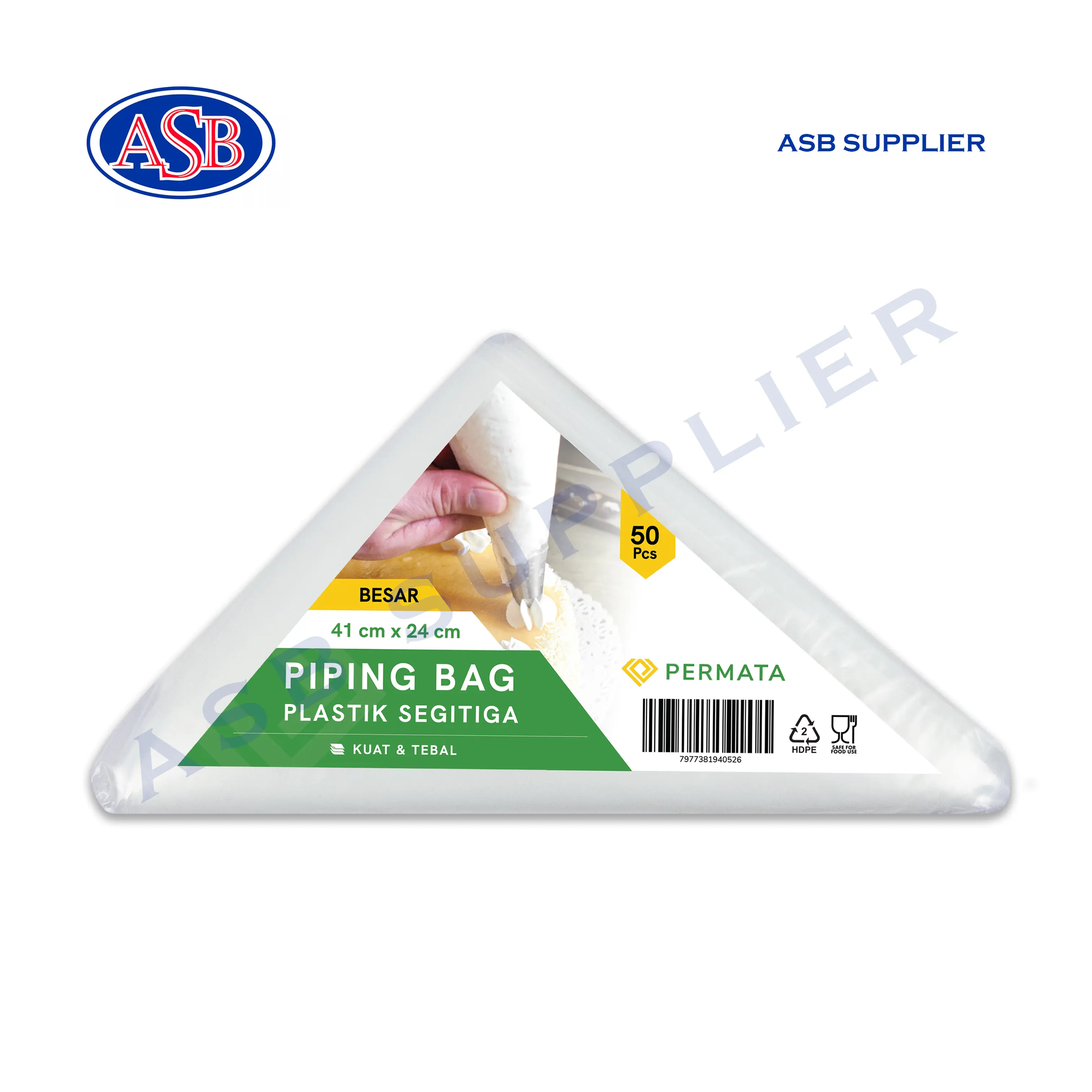 Plastik Segitiga / Piping Bag BESAR Ukuran 41 cm x 34 cm (50 Pcs)