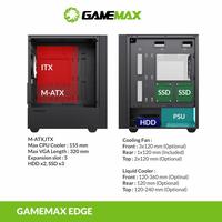 Gambar CASING GAMEMAX EDGE - Mini Tower mATX Case Tempered Glass (Free 1x RGB Fan) dari Techno Computer Bali Kota Denpasar 2 Tokopedia