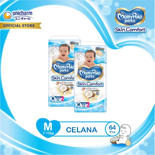 Gambar MamyPoko Skin Comfort M 32 - Popok Bayi Celana - 2 Packs dari Unicharm Official Store Kab. Tangerang Tokopedia
