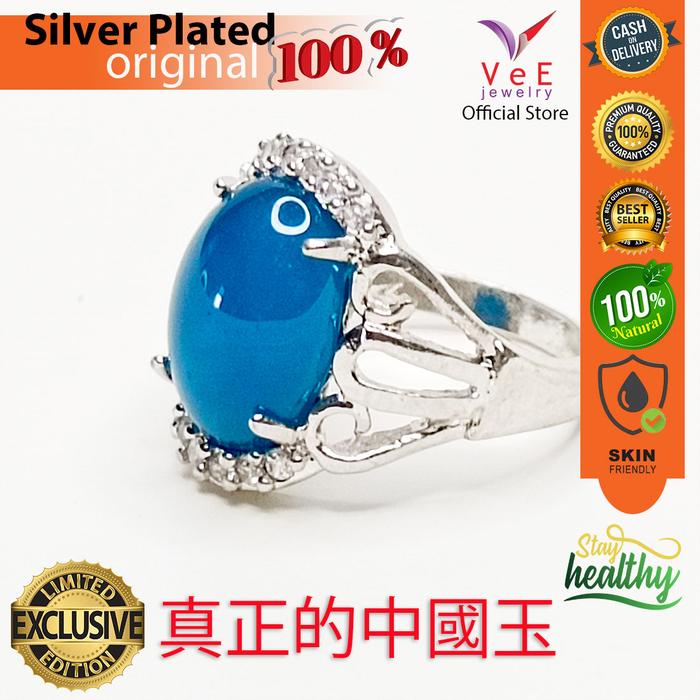 Gambar Cincin Wanita Batu Giok Biru Natural Alami Asli Cina Sterling Silver Model 2 - VeE Jewelry Cincin Perempuan - 16 dari Vee Jewelry Store Kota Bekasi Tokopedia