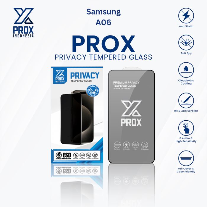 Gambar PROX Tempered Glass Anti Spy For Samsung A06 Full Cover Privacy dari Prox Indonesia Kota Administrasi Jakarta Barat Tokopedia