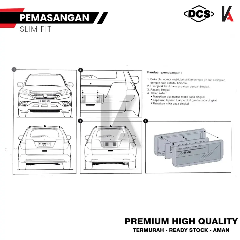 Cover / Dudukan / Tatakan Plat Nomor Akrilik Slim DCS Non Led 46CM 3
