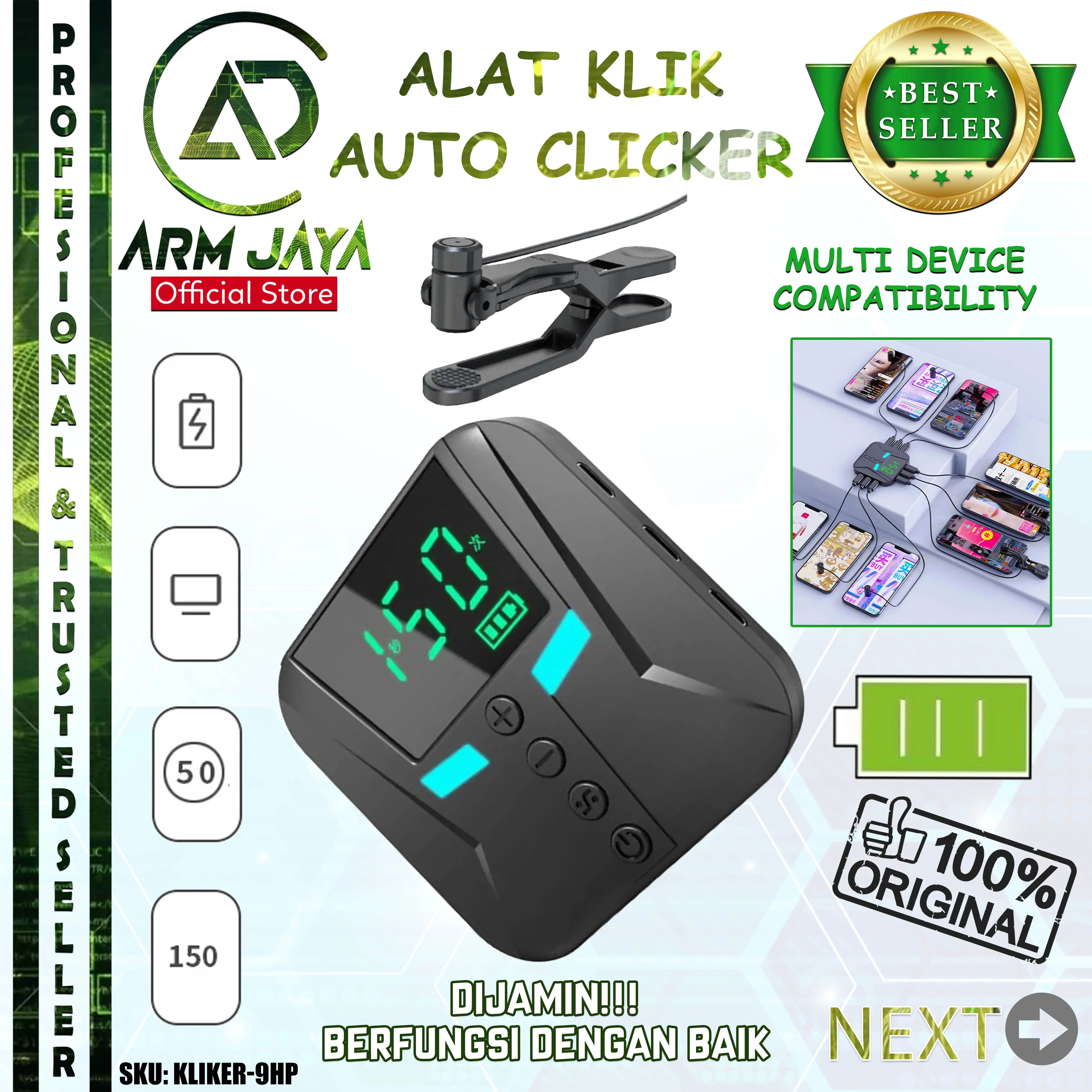 ARMJAYA TouchMaster 9 Channel USB Smart Tap Controller Perangkat Sentuhan Layar Otomatis untuk Smartphone KLIKER-MT