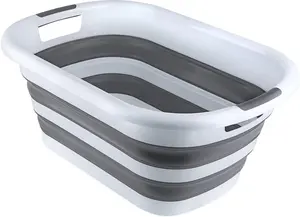 MIHOME Ember Lipat Bucket Tempat Mandi Anjing Kucing Collapsible 40L Gray