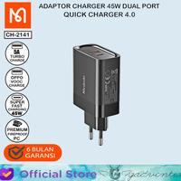 Gambar MCDODO Kepala Adaptor Charger Type C Fast Charging 47W Samsung Oppo - BLACK dari GADVENTIA Kota Administrasi Jakarta Barat 1 Tokopedia