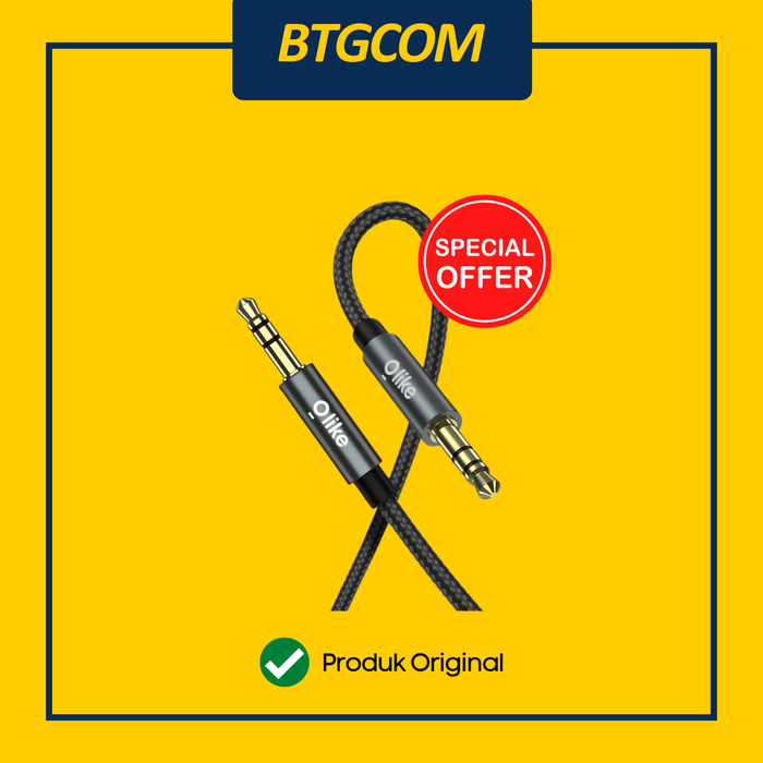 Gambar KABEL AUDIO OLIKE ATA1 AUX JACK 3.5MM TO JACK 3.5 MM BRAIDED HIFI QUALITY CABLE 1M dari btgcom Kota Denpasar Tokopedia