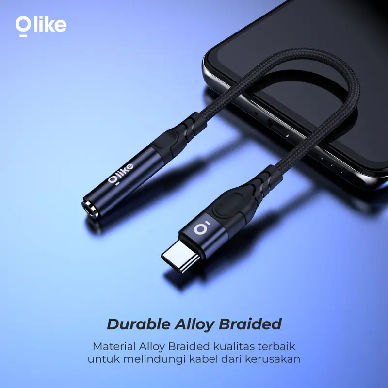 KABEL ADAPTER OLIKE ATC1 KONEKTOR USB TYPE-C TO AUDIO JACK AUX 3,5MM