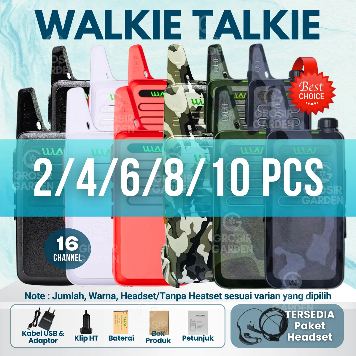 Paket HT WLAN KDC1 UHF Two Way Radio Handy Walky Talky Original WLN KD C1 Set Handie Walkie Talkie
