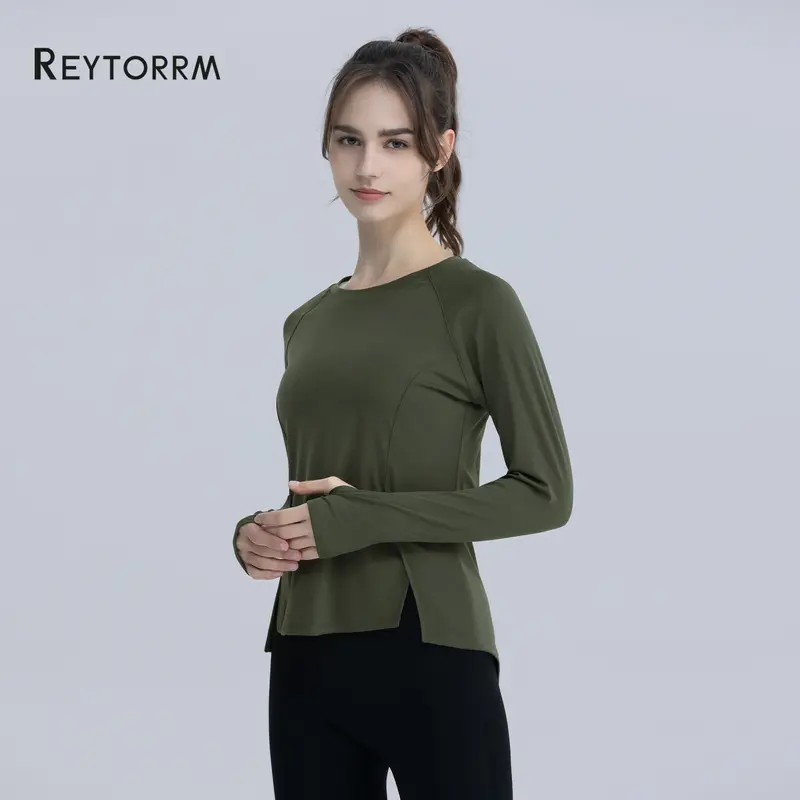 Reytorrm Baju Olahraga Wanita Kaos Dry Long Sleeve T-Shirt Gym sport 5