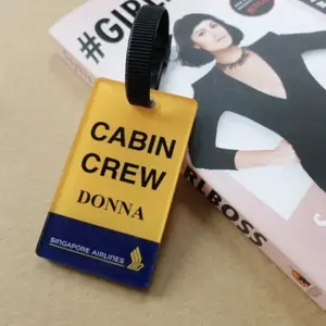 Luggage Tag SA Singapore Airlines CABIN CREW unOfficial Tag  Gantungan tas custom nama Saudia Air Asia Thai penanda haji Koper