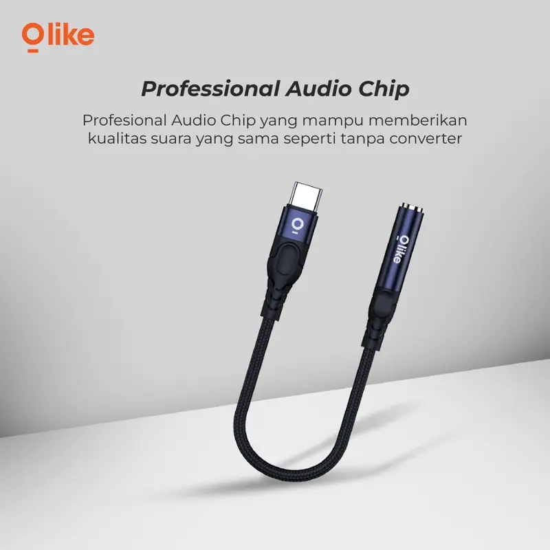 KABEL ADAPTER OLIKE ATC1 KONEKTOR USB TYPE-C TO AUDIO JACK AUX 3,5MM