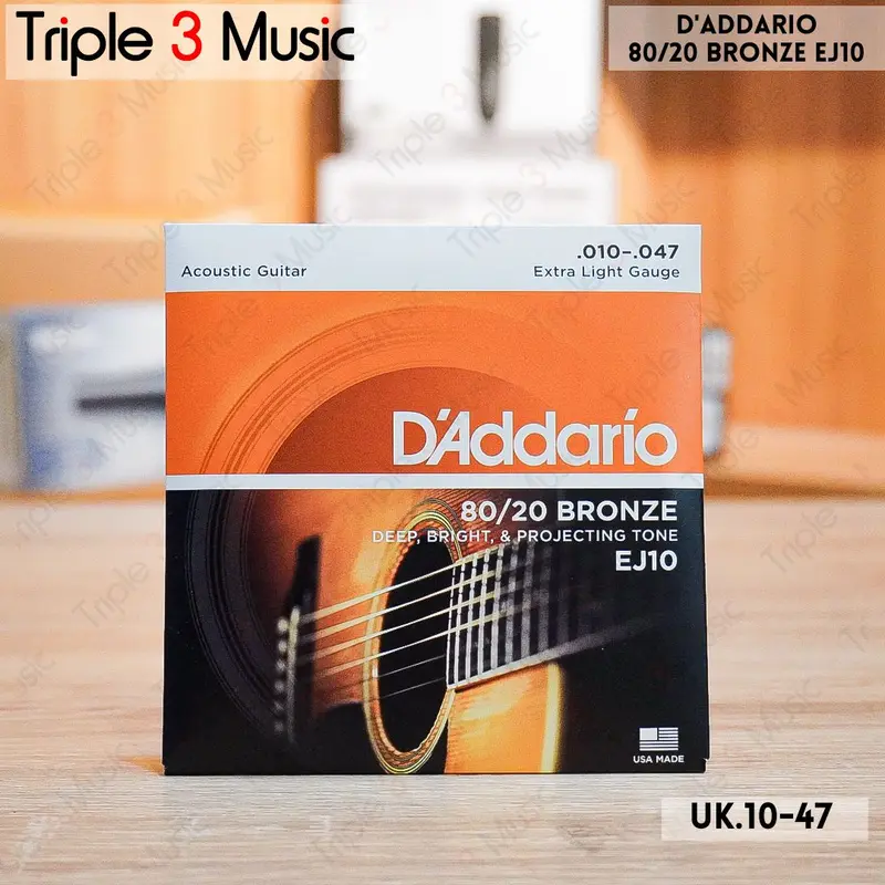 D'Addario EJ10 10-47 senar gitar akustik ORIGINAL 0